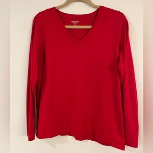 Lands' End Red Fitted Blouse
